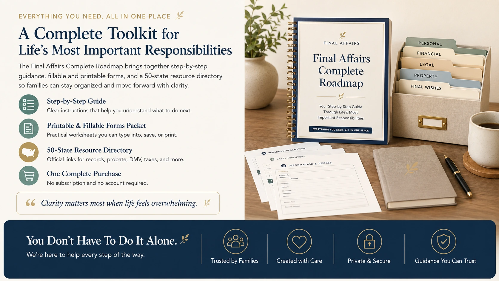 A complete toolkit for life's most important responsibilities.